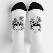 Rose Skull White Socks ソックス (上部)
