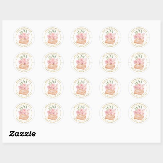 Rose Soap label ラウンドシール (シート)