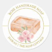 Rose Soap label ラウンドシール (正面)