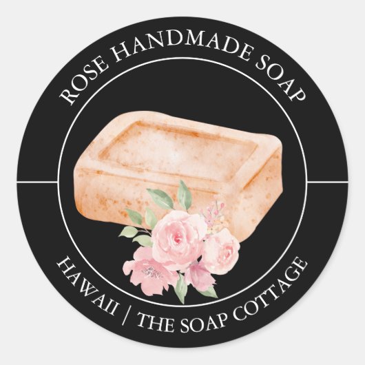 Rose Soap label ラウンドシール (正面)