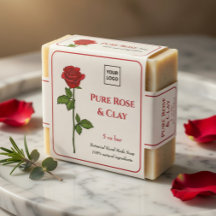 Rose Soap Label Template | ボタニカル ハンドメイド ソープ