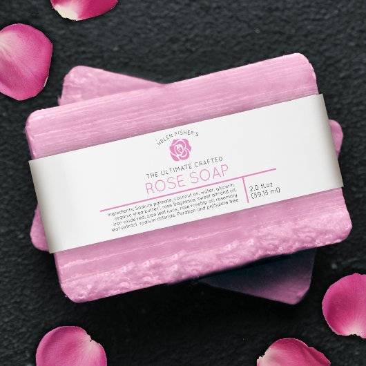 Rose soap or other pink beauty product label 招待状ベリーバンド