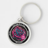 Rose Sobriety Chip | 12-Step Recovery Gift キーホルダー (正面)