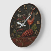 Rosé Spanish Wine ラージ壁時計 (傾斜)