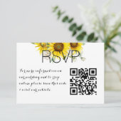 Rose sunflower QR photo wedding Response Card 出欠カード (スタンド正面)