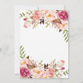 Rose template Invitación para boda floral acuarela 招待状 (裏面)