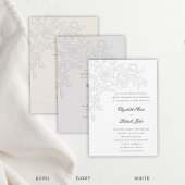 Rose Theme Beloved Ivory Formal Classic Wedding 招待状