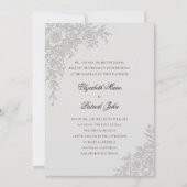 Rose Theme Graceful Ivory Formal Classic Wedding 招待状 (正面)