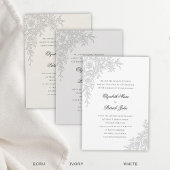 Rose Theme Graceful Ivory Formal Classic Wedding 招待状