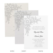 Rose Theme Timeless Ivory Formal Classic Wedding 招待状