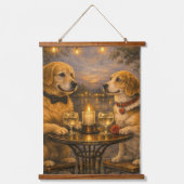 Rose-Themed Dog Tapestry Set Wall Art (Set of Two) 吊り下げ型タペストリー (正面)