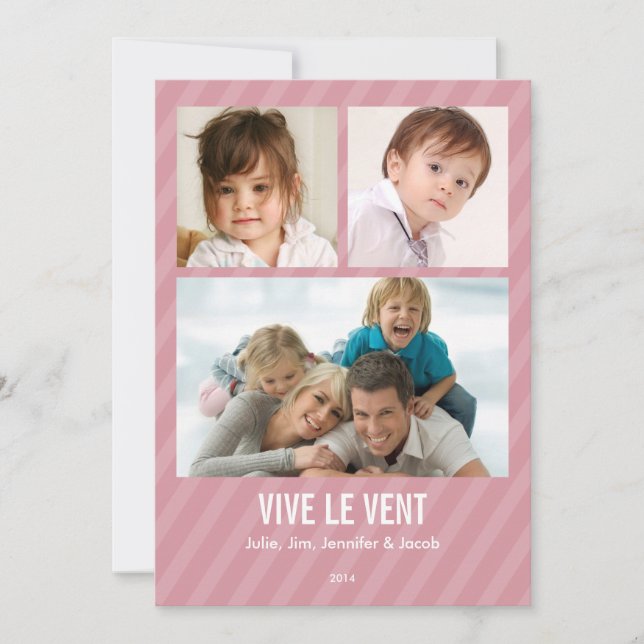 Rose Triple carte de photo de vacances (正面)