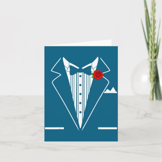 Rose Tuxedo Tux Wedding Prom Costume Party Men Kid カード (正面)