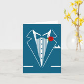 Rose Tuxedo Tux Wedding Prom Costume Party Men Kid カード (黄色い花)
