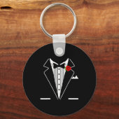 Rose Tuxedo Tux Wedding Prom Costume Party Men Kid キーホルダー (正面)