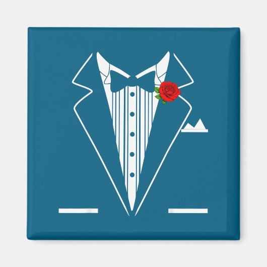 Rose Tuxedo Tux Wedding Prom Costume Party Men Kid マグネット (正面)