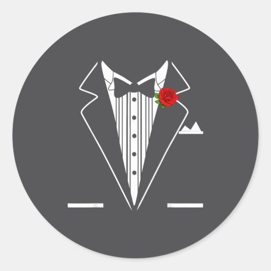 Rose Tuxedo Tux Wedding Prom Costume Party Men Kid ラウンドシール (正面)