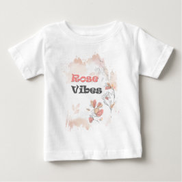 Rose Vibes - エレガントな花柄のモダンスタイル ベビーTシャツ