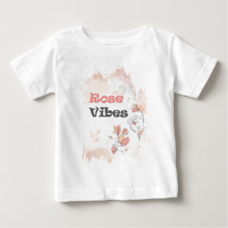 Rose Vibes - エレガントな花柄のモダンスタイル ベビーTシャツ