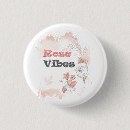 Rose Vibes - エレガントな花柄のモダンスタイル 缶バッジ