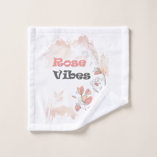 Rose Vibes – Aesthetic Floral Mood バスタオルセット (ウォッシュタオル)
