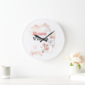 Rose Vibes – Aesthetic Floral Mood ラージ壁時計 (ホーム)