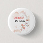 Rose Vibes – Aesthetic Floral Mood 缶バッジ (正面)
