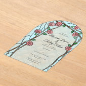 Rose Vines Vintage Stained Glass Effect Acrylic アクリル招待状 (レイダウン)