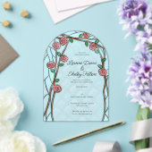 Rose Vines Vintage Stained Glass Effect Acrylic アクリル招待状 (インサイチュ (ウェディング))