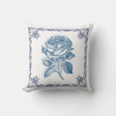 rose vintage bleue クッション (正面)