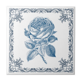 rose vintage bleue タイル