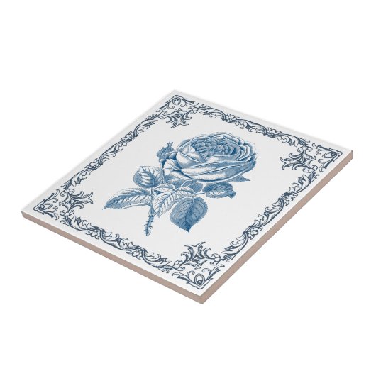 rose vintage bleue タイル (側面)