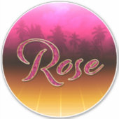 Rose Vorname Name golden pink Aufkleber Sticker シール (正面)