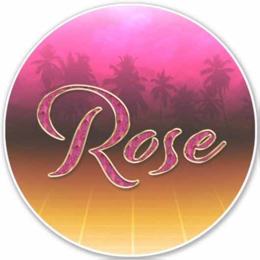Rose Vorname Name golden pink Aufkleber Sticker シール (正面)