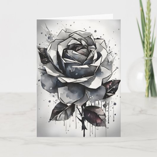 Rose - Watercolor flowers カード (正面)