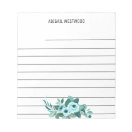 Rose watercolour Mom Personalized Name ノートパッド