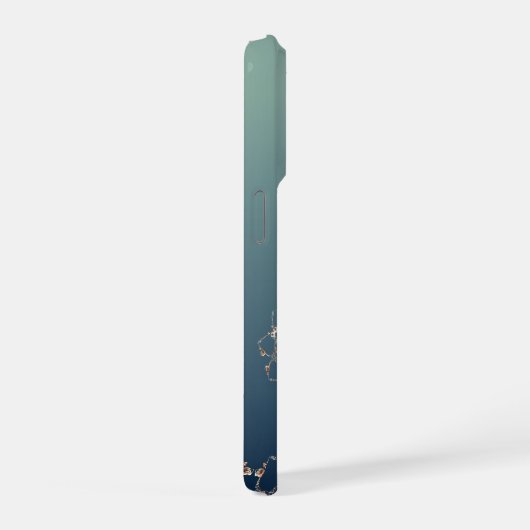 Rose Web Gradient Blue iPhoneケース (右側面)