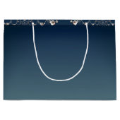 Rose Web on Gradient Blue Gift Bag ラージペーパーバッグ (正面)