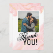 Rose & White Marble Vein Photo Thank You Card シーズンカード (正面/裏面)