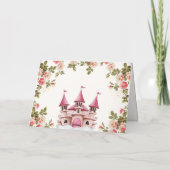 Rose Wildflower Fairytale Castle Baby Shower サンキューカード (裏面)