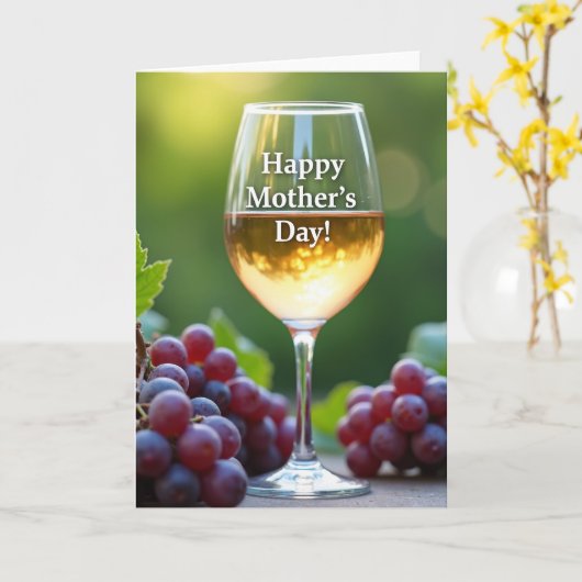 Rose Wine Mothers Day Card カード (黄色い花)