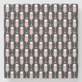 Rose Wine Pattern ストーンコースター (正面)