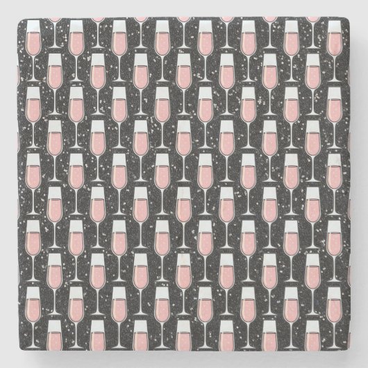 Rose Wine Pattern ストーンコースター (正面)