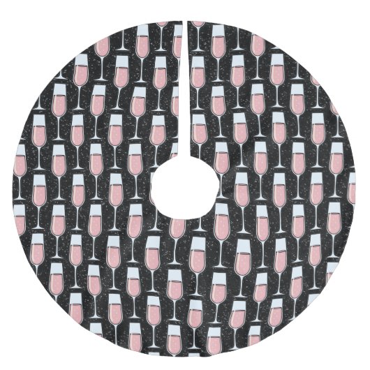 Rose Wine Pattern ブラッシュドポリエステルツリースカート (正面)