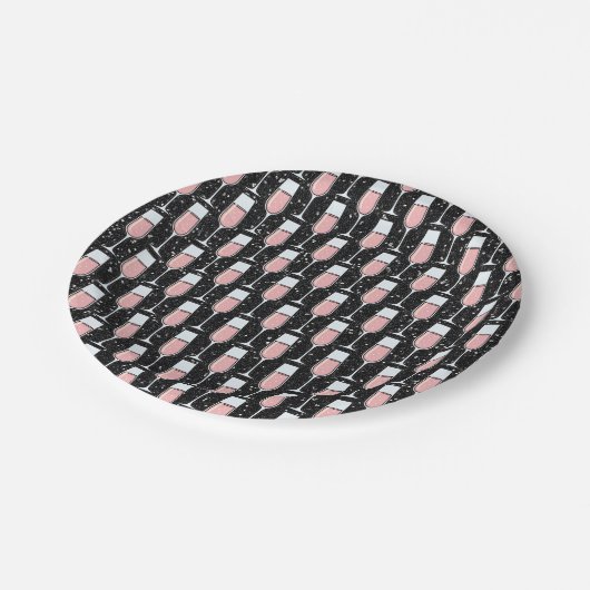 Rose Wine Pattern ペーパープレート (アングル)