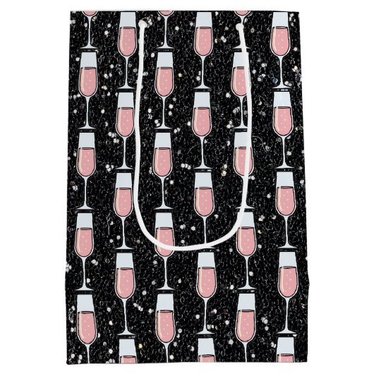 Rose Wine Pattern ミディアムペーパーバッグ (裏面)