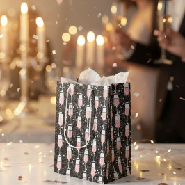 Rose Wine Pattern ミディアムペーパーバッグ