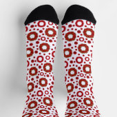 Rose Wreath Polka Pattern for Red Rose Lovers ソックス (上部)