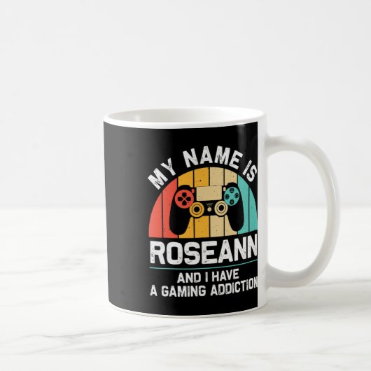 Roseann Gift Name Personalized Funny Gaming Geek B コーヒーマグカップ (右)
