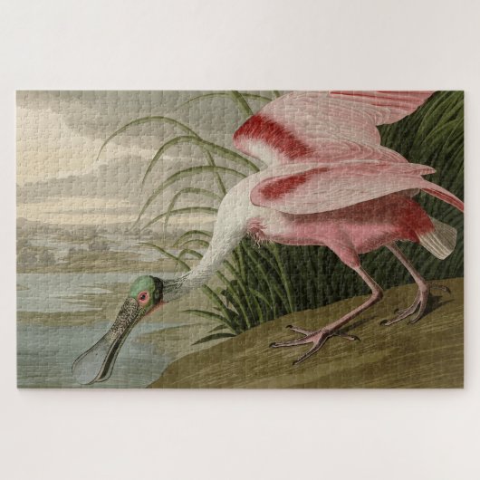 Roseate Spoonbill（オードボンのアメリカの鳥から） ジグソーパズル (横)